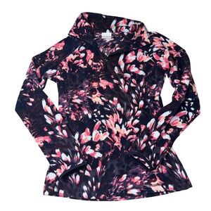 Columbia Women's Floral Fleece Pullover Long Sleeve Mock Neck Activewear Top M‎